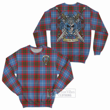 Congilton Tartan Sweatshirt with Family Crest Celtic Skull Style