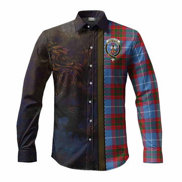 Congilton Tartan Family Crest Long Sleeve Button Shirt Alba Gu Brath Be Brave Lion Ancient Style Men's Shirt S - Tartan Vibes Clothing