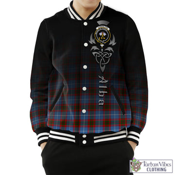 Congilton Tartan Baseball Jacket Featuring Alba Gu Brath Family Crest Celtic Inspired