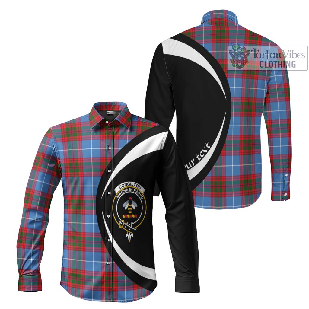 Tartan Vibes Clothing Congilton Tartan Long Sleeve Button Up with Family Crest Circle Style