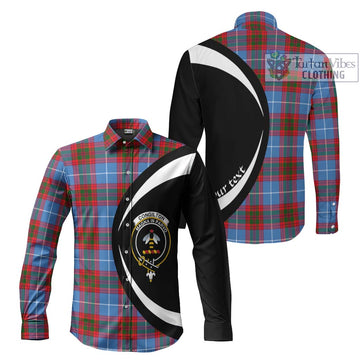 Congilton Tartan Long Sleeve Button Up with Family Crest Circle Style