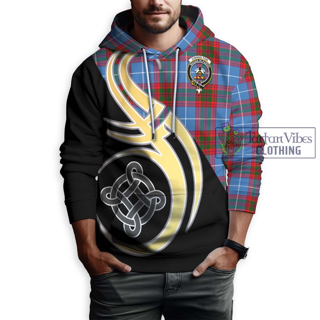 Congilton Tartan Hoodie with Family Crest and Celtic Symbol Style Zip Hoodie - Tartan Vibes Clothing