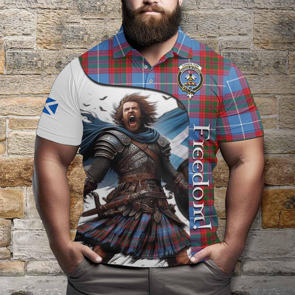 Tartan Vibes Clothing Congilton Crest Tartan Polo Shirt Inspired by the Freedom of Scottish Warrior