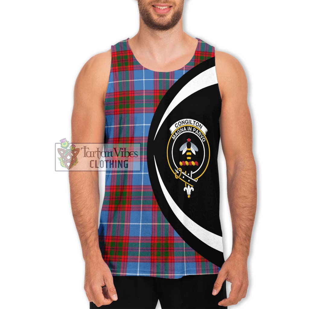 Congilton Tartan Men's Tank Top with Family Crest Circle Style Men - Tartan Vibes Clothing