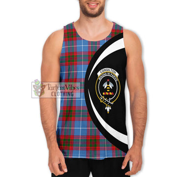 Congilton Tartan Men's Tank Top with Family Crest Circle Style