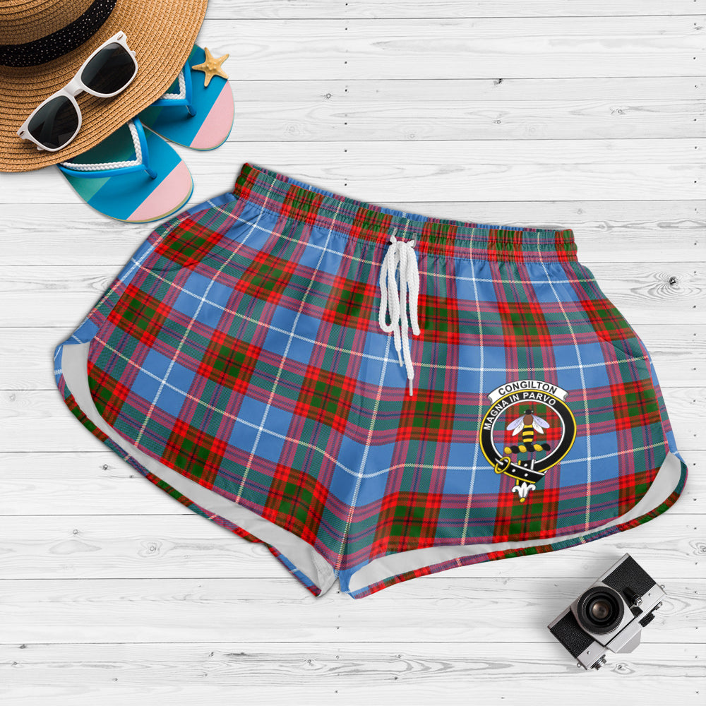 congilton-tartan-womens-shorts-with-family-crest