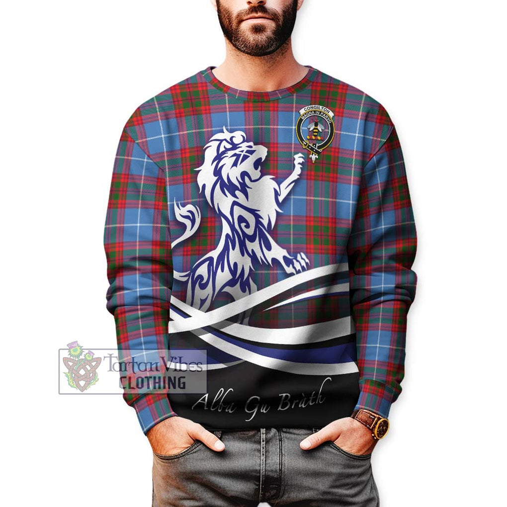 Congilton Tartan Sweatshirt with Alba Gu Brath Regal Lion Emblem Unisex - Tartanvibesclothing Shop