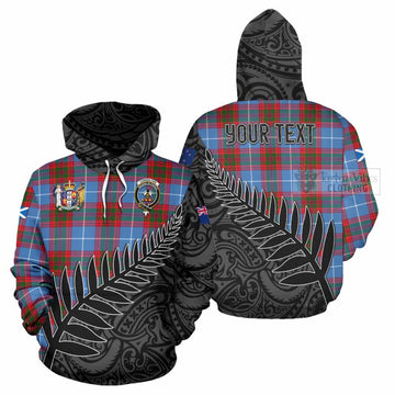 Congilton Crest Tartan Hoodie with New Zealand Silver Fern Half Style