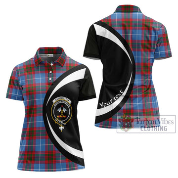 Congilton Tartan Women's Polo Shirt with Family Crest Circle Style