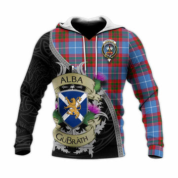 Congilton Tartan Family Crest Knitted Hoodie Lion Rampant Royal Thistle Shield Celtic Inspired Unisex Knitted Pullover Hoodie - Tartan Vibes Clothing