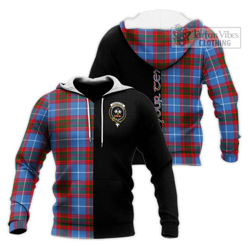 Congilton Tartan Knitted Hoodie with Family Crest and Half Of Me Style