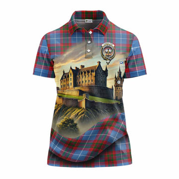 Congilton Tartan Family Crest Women's Polo Shirt with Scottish Ancient Castle Style Women - Tartan Vibes Clothing