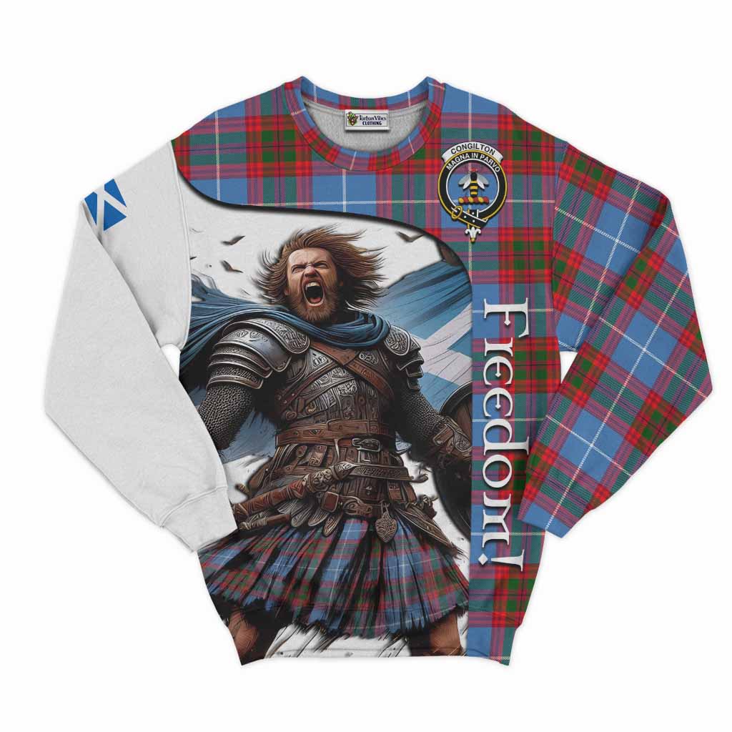 Tartan Vibes Clothing Congilton Crest Tartan Sweatshirt Inspired by the Freedom of Scottish Warrior