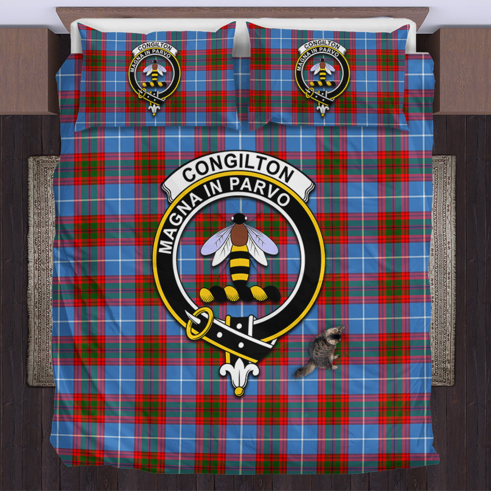 Congilton Tartan Bedding Set with Family Crest US Bedding Set - Tartan Vibes Clothing