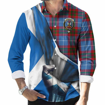 Congilton Tartan Long Sleeve Button Shirt with Family Crest Scotland Patriotic Style