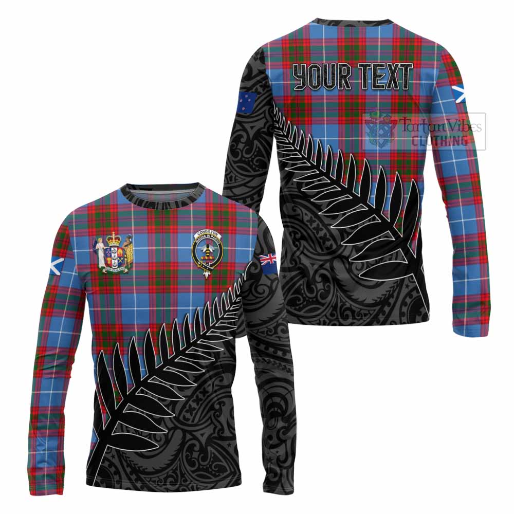 Congilton Crest Tartan Long Sleeve T-Shirt with New Zealand Silver Fern Half Style Unisex - Tartan Vibes Clothing