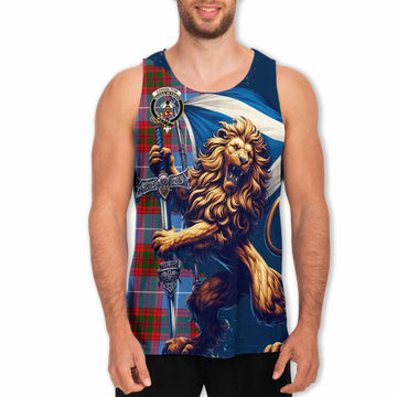 Congilton Tartan Family Crest Men's Tank Top with Scottish Majestic Lion