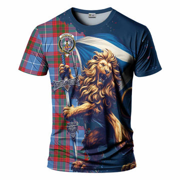 Congilton Tartan Family Crest T-Shirt with Scottish Majestic Lion