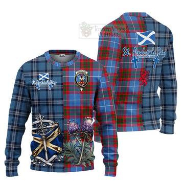 Congilton Tartan Knitted Sweater Happy St. Andrew's Day Half Tartan Style Unisex - Tartan Vibes Clothing