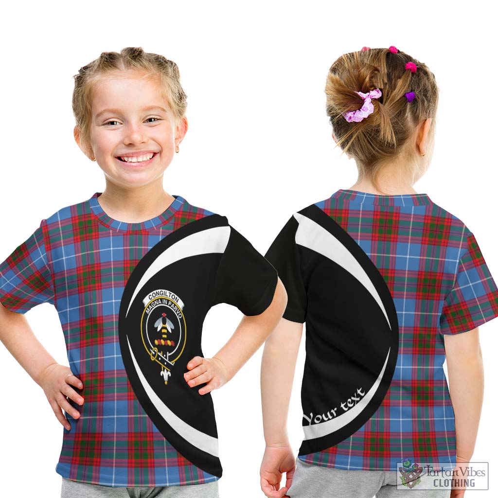 Congilton Tartan Kid T-Shirt with Family Crest Circle Style - Tartan Vibes Clothing