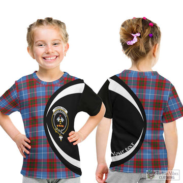 Congilton Tartan Kid T-Shirt with Family Crest Circle Style