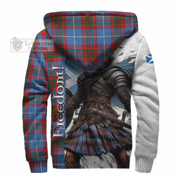 Congilton Crest Tartan Sherpa Hoodie Inspired by the Freedom of Scottish Warrior