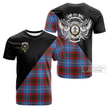 Congilton Tartan Cotton T-shirt with Family Crest and Military Logo Style