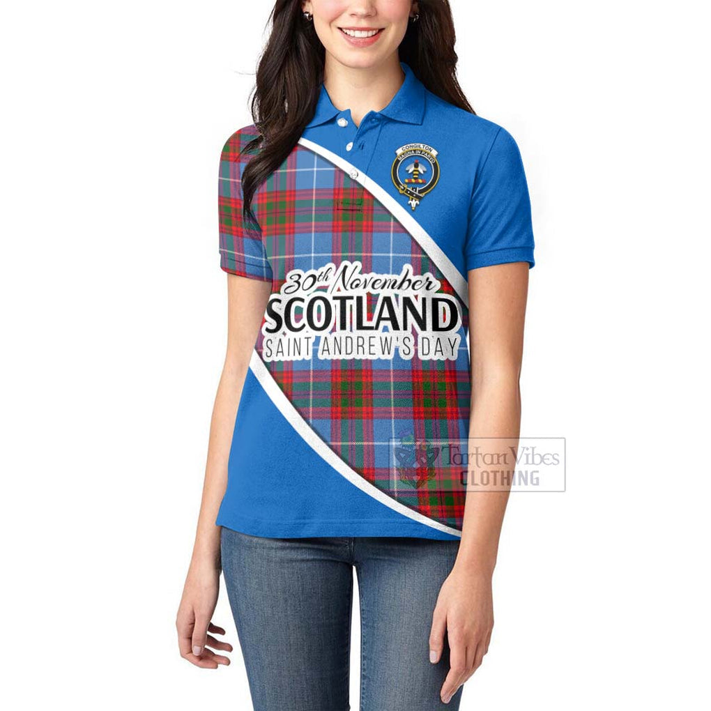 Tartan Vibes Clothing Congilton Family Crest Tartan Women's Polo Shirt Celebrate Saint Andrew's Day in Style