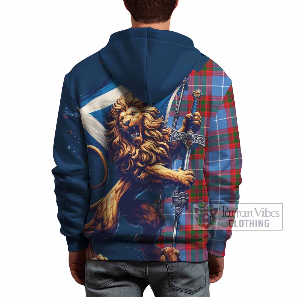 Congilton Tartan Family Crest Hoodie with Scottish Majestic Lion