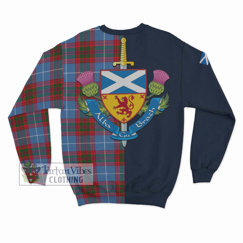 Tartan Vibes Clothing Congilton Tartan Sweatshirt with Scottish Lion Royal Arm Half Style