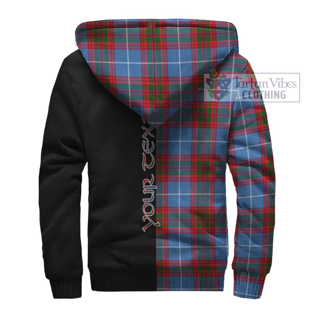 Congilton Tartan Sherpa Hoodie with Family Crest and Half Of Me Style - Tartanvibesclothing Shop