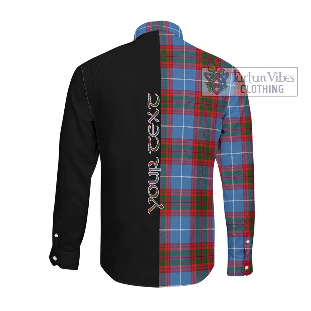 Congilton Tartan Long Sleeve Button Shirt with Family Crest and Half Of Me Style Men's Shirt - Tartanvibesclothing Shop