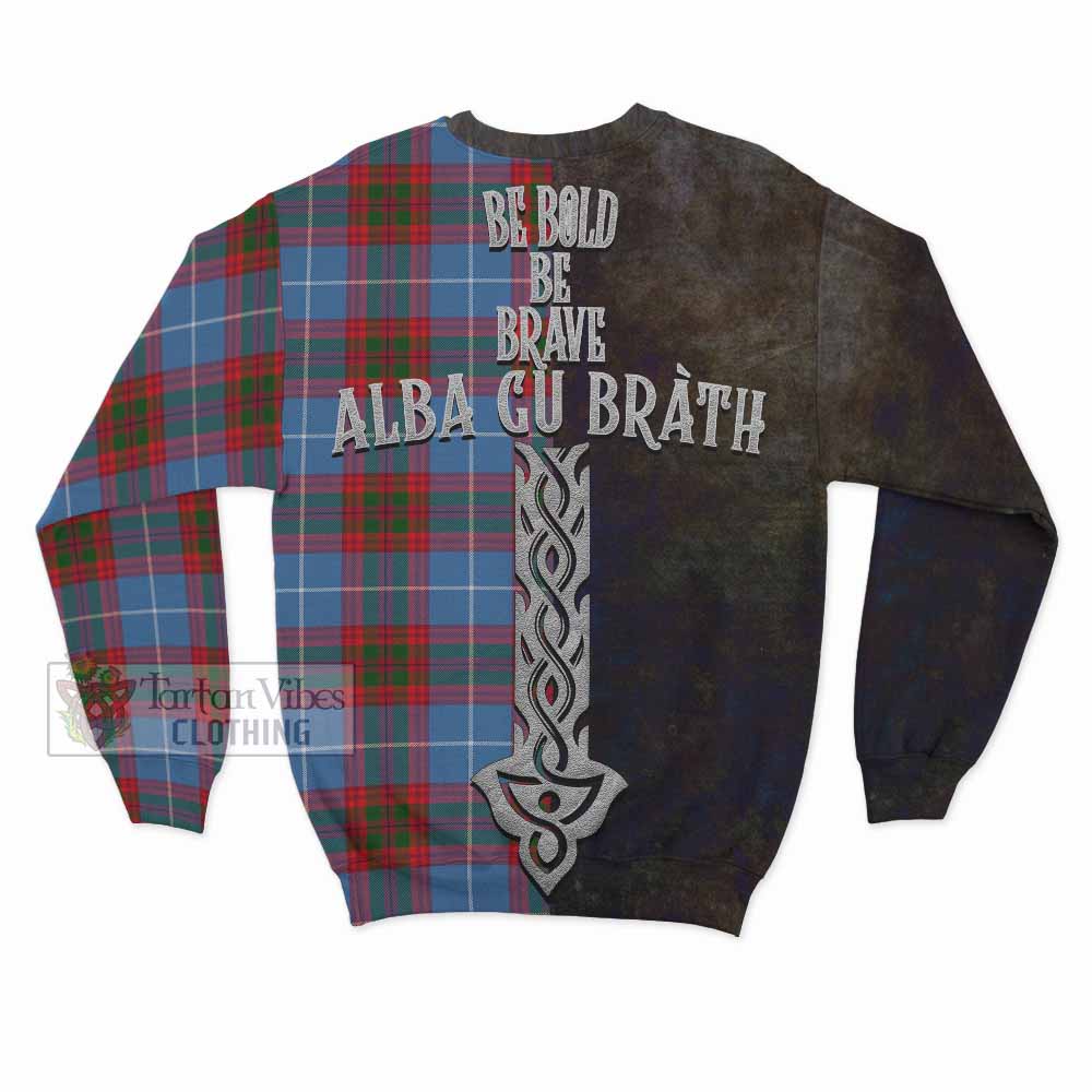 Congilton Tartan Family Crest Sweatshirt Alba Gu Brath Be Brave Lion Ancient Style - Tartan Vibes Clothing