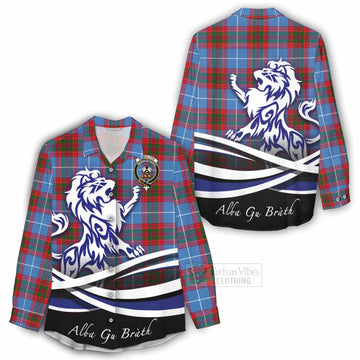 Congilton Tartan Women's Casual Shirt with Alba Gu Brath Regal Lion Emblem