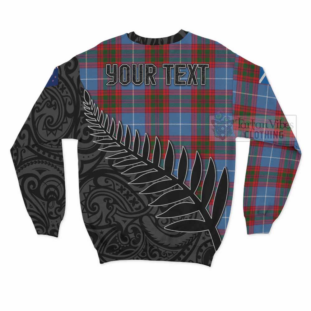 Tartan Vibes Clothing Congilton Crest Tartan Sweatshirt with New Zealand Silver Fern Half Style