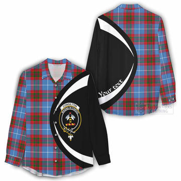 Congilton Tartan Women's Casual Shirt with Family Crest Circle Style