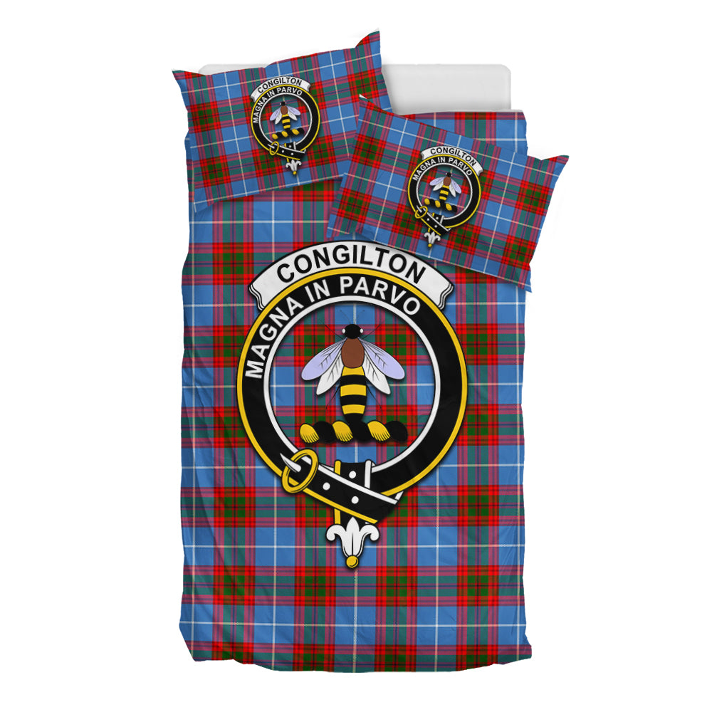 Congilton Tartan Bedding Set with Family Crest - Tartan Vibes Clothing