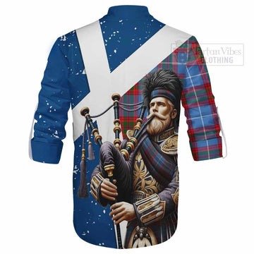 Congilton Tartan Ghillie Kilt Shirt with Family Crest Scottish Bagpiper Vibes - Tartan Vibes Clothing