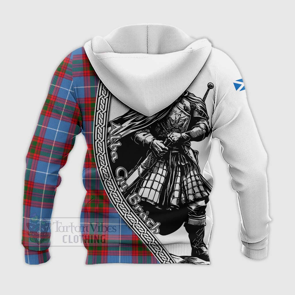 Congilton Tartan Clan Crest Knitted Hoodie with Highlander Warrior Celtic Style - Tartan Vibes Clothing