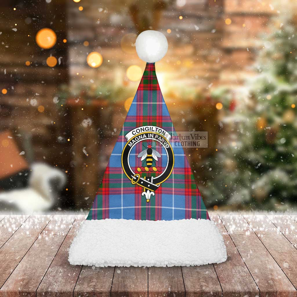 Congilton Tartan Christmas Santa Hats with Family Crest - Tartan Vibes Clothing