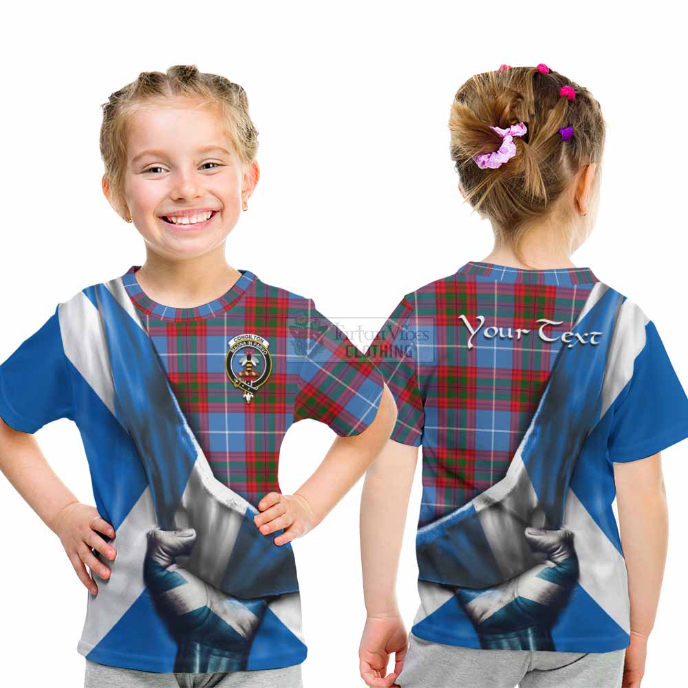 Tartan Vibes Clothing Congilton Tartan Kid T-Shirt with Family Crest Scotland Patriotic Style