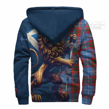 Congilton Tartan Family Crest Sherpa Hoodie with Scottish Majestic Lion