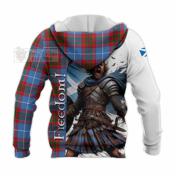 Congilton Crest Tartan Knitted Hoodie Inspired by the Freedom of Scottish Warrior