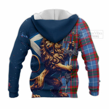 Congilton Tartan Family Crest Knitted Hoodie with Scottish Majestic Lion