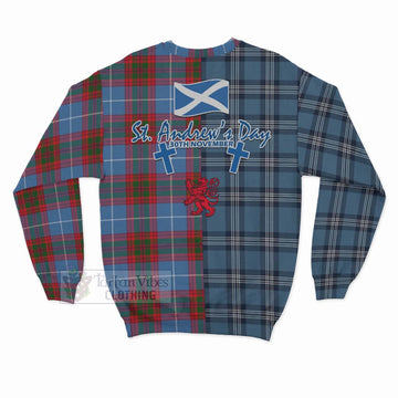 Congilton Tartan Sweatshirt Happy St. Andrew's Day Half Tartan Style