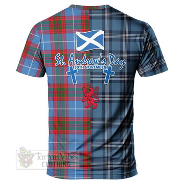 Congilton Tartan T-Shirt Happy St. Andrew's Day Half Tartan Style - Tartan Vibes Clothing