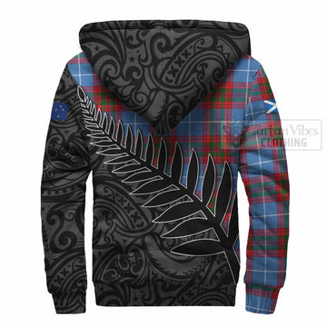 Congilton Crest Tartan Sherpa Hoodie with New Zealand Silver Fern Half Style