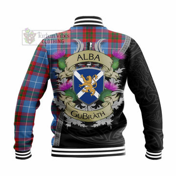 Congilton Tartan Family Crest Baseball Jacket Lion Rampant Royal Thistle Shield Celtic Inspired - Tartan Vibes Clothing