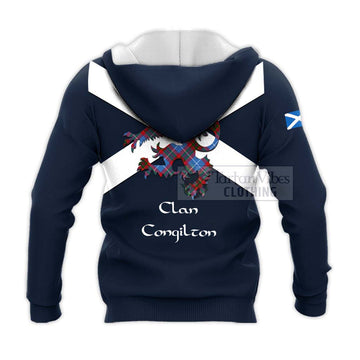 Congilton Tartan Lion Rampant Knitted Hoodie Proudly Display Your Heritage with Alba Gu Brath and Clan Name