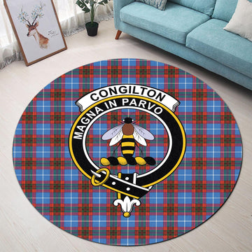 Congilton Tartan Round Rug with Family Crest - Tartan Vibes Clothing